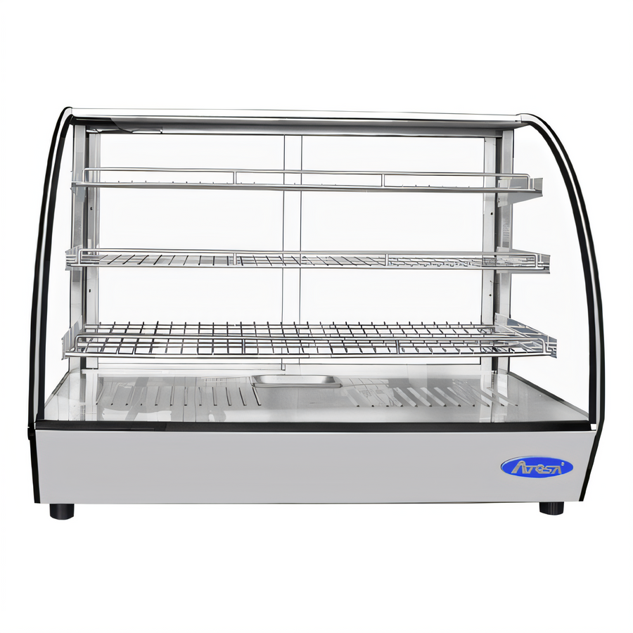 Product image #1 for Atosa CHDC-56 Countertop Heated Display Case with Curved Front Glass and Rear Sliding Doors