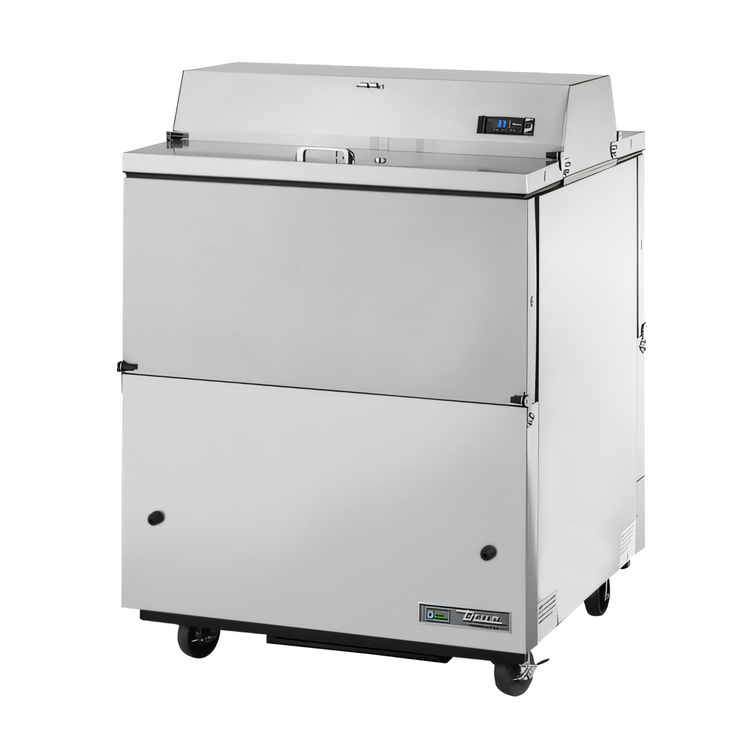 Product image #1 for Mobile Dual-Sided Stainless Steel School Milk Cooler, 8 Crate Capacity