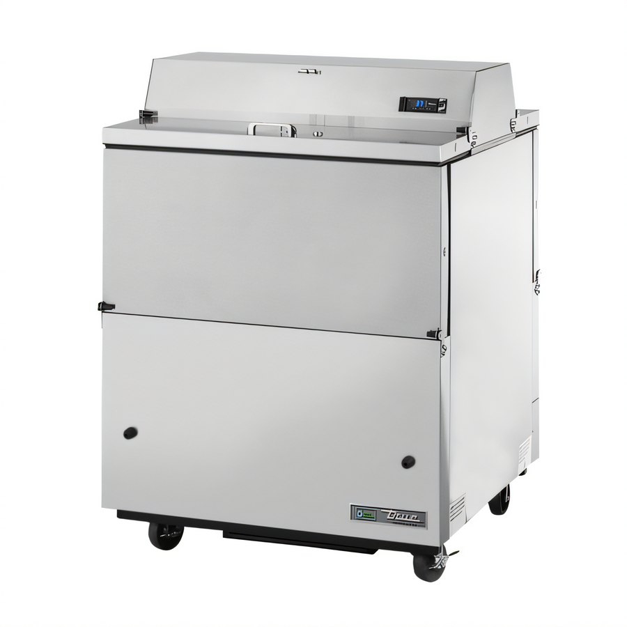 Product image #1 for Mobile Dual-Sided Stainless Steel School Milk Cooler, 8 Crate Capacity