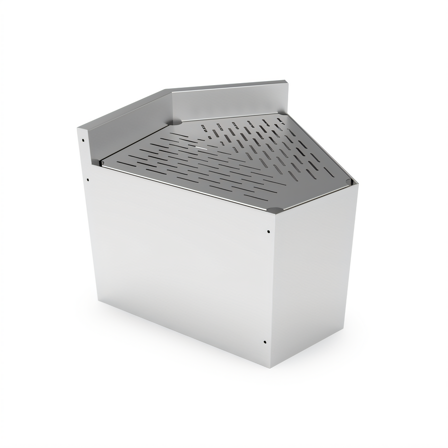 Product image #1 for John Boos Underbar Drainboard Corner Angle Filler, Inside Corner, 45 Degree Angle, Drainboard Top, Stainless Steel