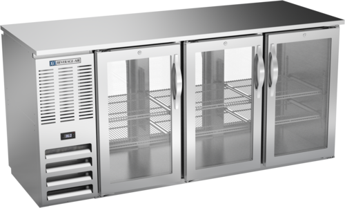 Product image #1 for Beverage-Air 72-Inch Three-Section Pass-Thru Open Food-Rated Back Bar Refrigerator with 6 Glass Doors