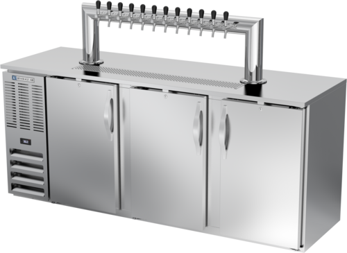 Product image #1 for Beverage-Air 78-Inch Direct Draw Beer Dispenser with 12-Tap Tower, 3 Doors, and 4 Half-Keg Capacity
