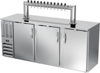 Beverage-Air 78-Inch Direct Draw Beer Dispenser with 12-Tap Tower, 3 Doors, and 4 Half-Keg Capacity