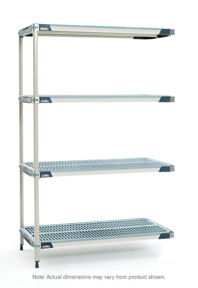 Product image #1 for MetroMax i 30"W x 18"D x 63"H Blue 4-Tier Add-On Polymer Shelving Unit