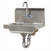 Thumbnail image #1 for Advance Tabco Wall Mounted Hand Sink with Splash-Mounted Gooseneck Faucet, 14 x 10 x 5 Inch Bowl, 304 Stainless Steel