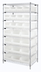 Thumbnail image #1 for Quantum 8-Shelf Chrome Plated Stationary Wire Shelving Bin System, 36
