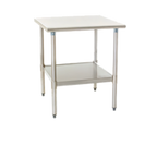 Thumbnail image #1 for Eagle Group Deluxe T24108SEB 108" x 24" Stainless Steel Work Table, Flat Top, 16/300 Series, Adjustable Undershelf