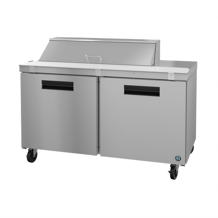 Product image #1 for Hoshizaki Steelheart SR60B-12 60-Inch Two-Section Reach-In Sandwich Top Prep Refrigerator with 12-Pan Top Rail