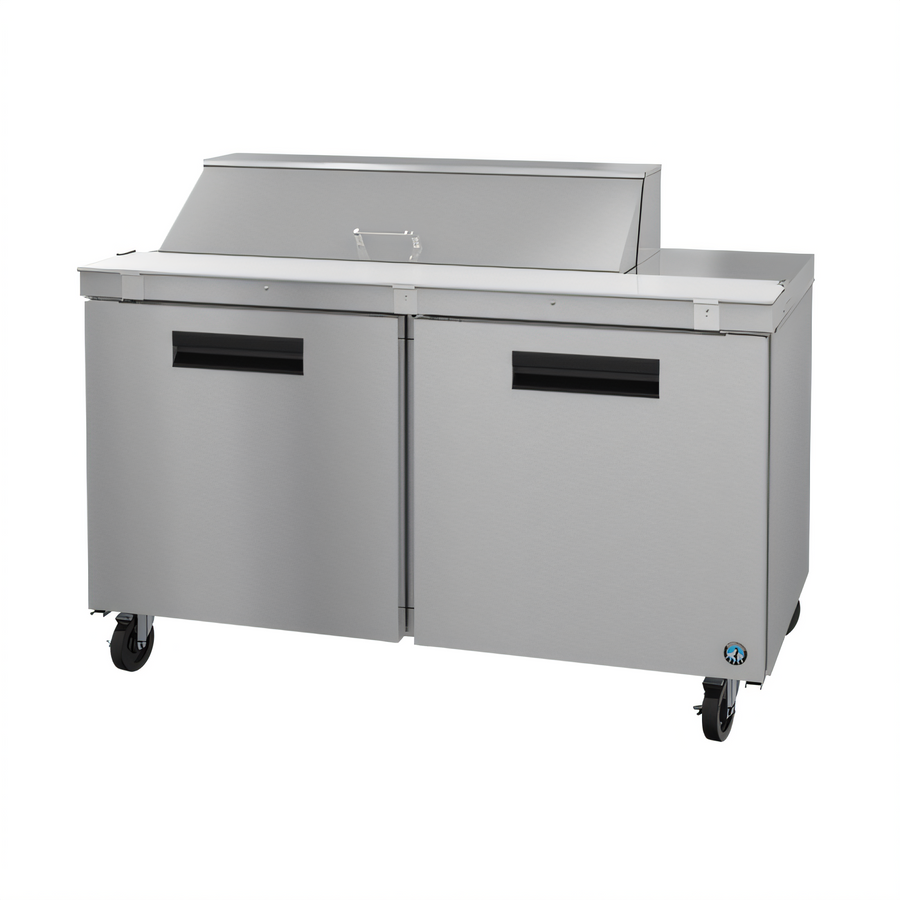 Product image #1 for Hoshizaki Steelheart SR60B-12 60-Inch Two-Section Reach-In Sandwich Top Prep Refrigerator with 12-Pan Top Rail