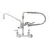 Thumbnail image #1 for T&S Brass B-0184 Wall Mount Pre-Rinse Unit with Add-On Faucet, 8-Inch Adjustable Centers, 12-Inch Swing Nozzle, and 1.15 GPM Spray Valve