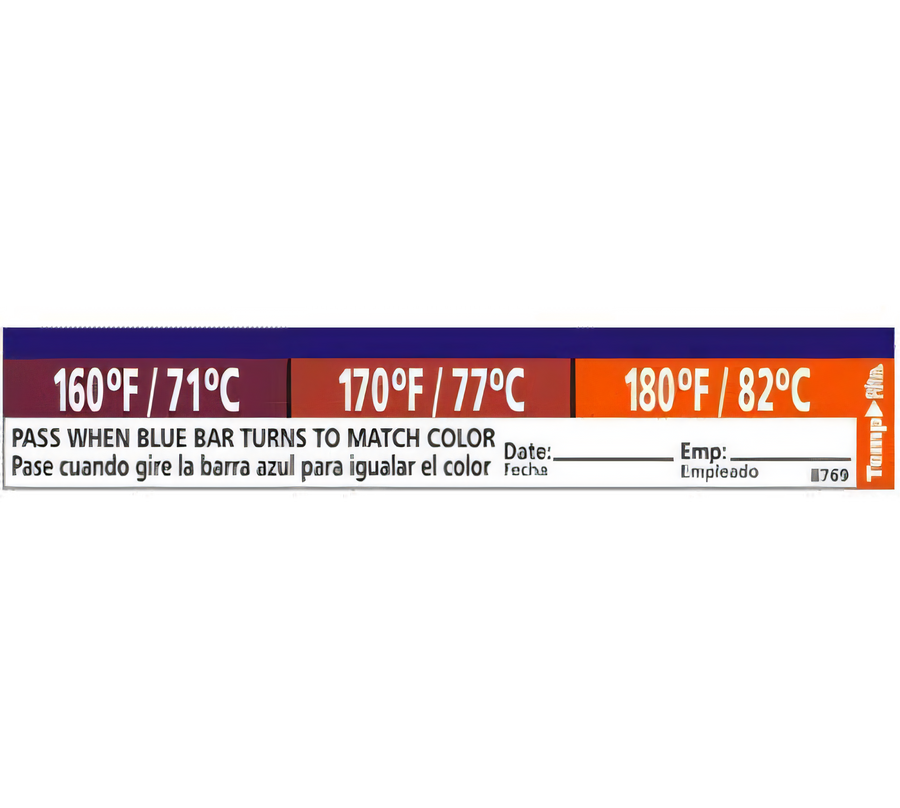 Product image #1 for TempRite 3-in-1 Adhesive Dishwasher Temperature Test Labels, 160°F / 170°F / 180°F, 27 Labels per Pack