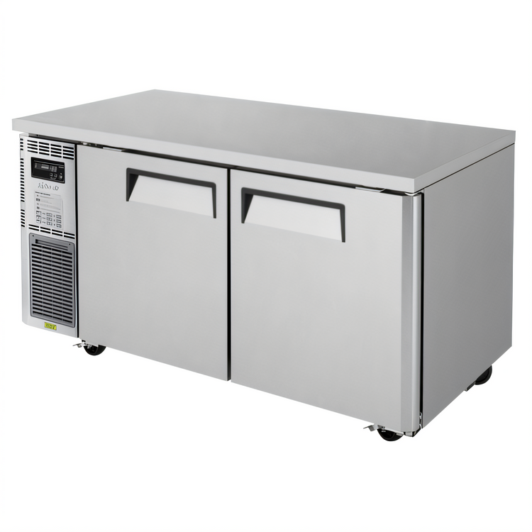 Product image #1 for Turbo Air J Series Two-Section Side-Mount Undercounter Refrigerator, 59-Inch, 13.58 Cu. Ft., Stainless Steel
