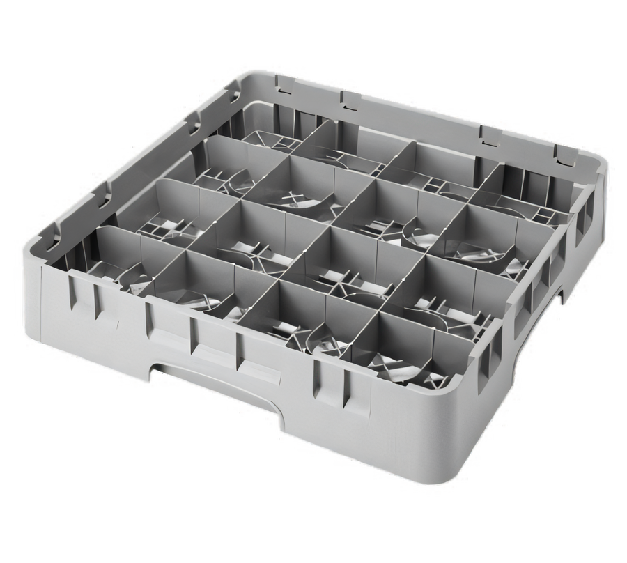 Product image #1 for Cambro Camrack Full Size 16-Compartment Cup Rack with 2 Soft Gray Extenders