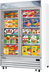 Thumbnail image #1 for Everest Refrigeration Two-Section Reach-In Glass Door Merchandiser Freezer, 48 Cu. Ft., Self-Contained Bottom Mount