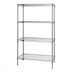 Thumbnail image #1 for Quantum 48-Inch W x 24-Inch D x 74-Inch H Wire Shelving Starter Kit, Stationary, Gray Epoxy Antimicrobial Finish