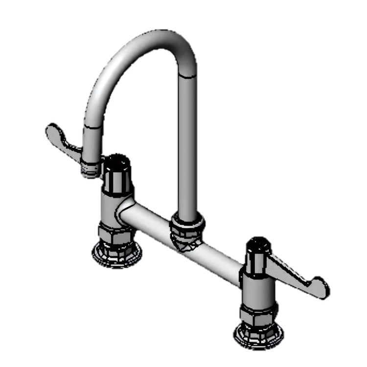 Product image #1 for Equip 8-Inch Deck Mount Mixing Faucet with 5-9/16-Inch Swivel Gooseneck and Wrist Handles