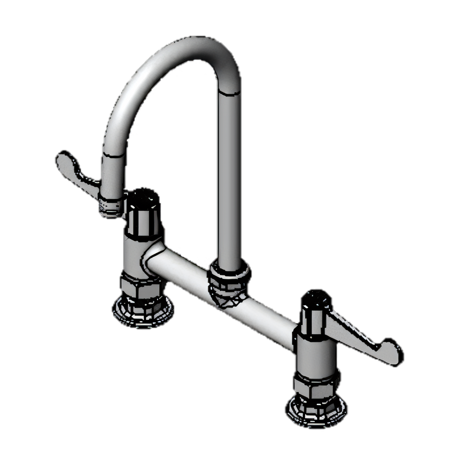 Product image #1 for Equip 8-Inch Deck Mount Mixing Faucet with 5-9/16-Inch Swivel Gooseneck and Wrist Handles