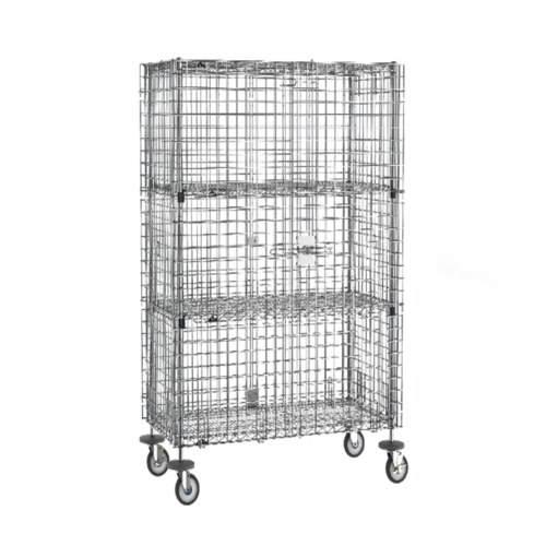 Product image #1 for Metro Super Erecta Mobile Chrome-Plated Security Unit with 2 EZ-ADD Intermediate Shelves