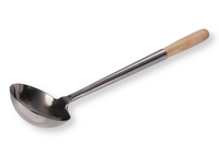 Crestware 5 oz Solid Wok Ladle with Wood Handle
