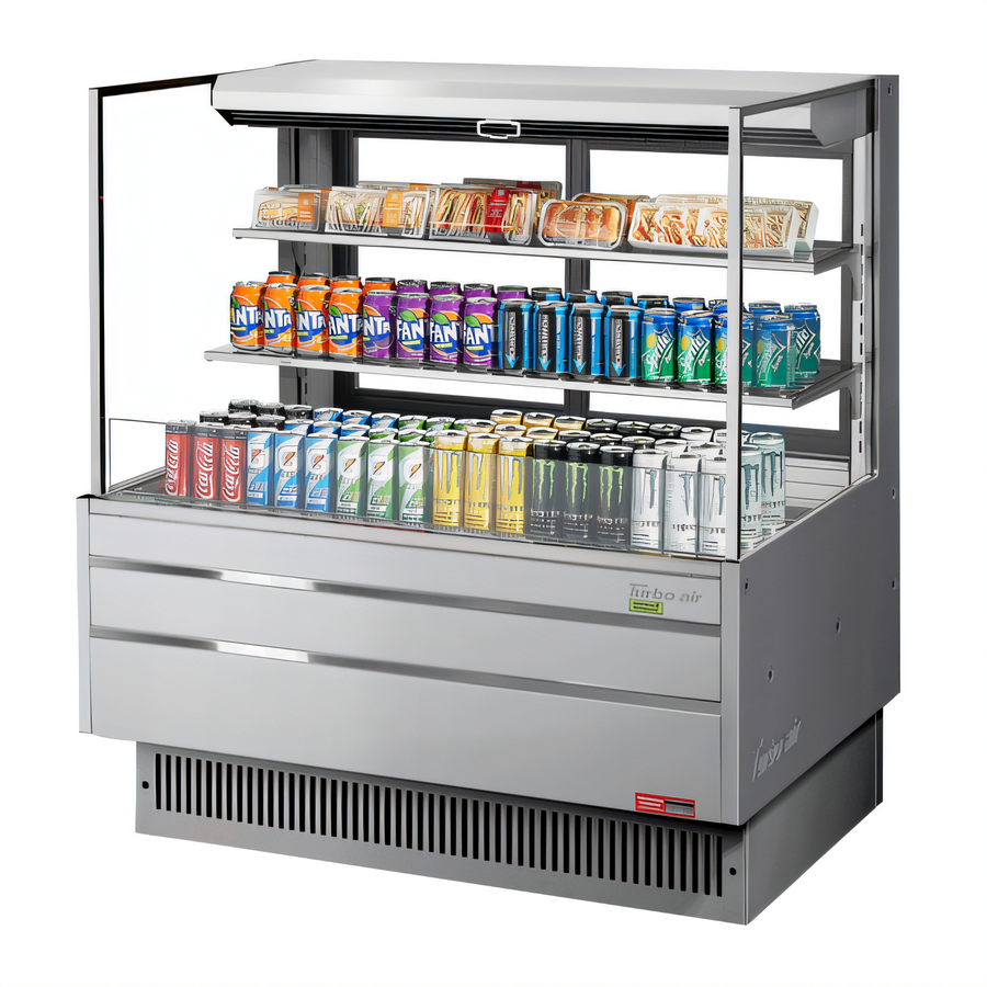 Product image #1 for Turbo Air Low-Profile Horizontal Open-Air Display Merchandiser with Sliding Rear Glass Doors