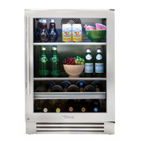 True Residential 24-Inch Single-Section Undercounter Beverage Center with Glass Door