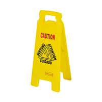 Rubbermaid Commercial Products Two-Sided Closed A-Frame Floor Sign, Yellow, Multilingual