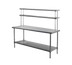 Thumbnail image #1 for Eagle Budget Series Spec-Master B Stainless Steel Open Base Work Table with Flex-Master Overshelf Kit, 48