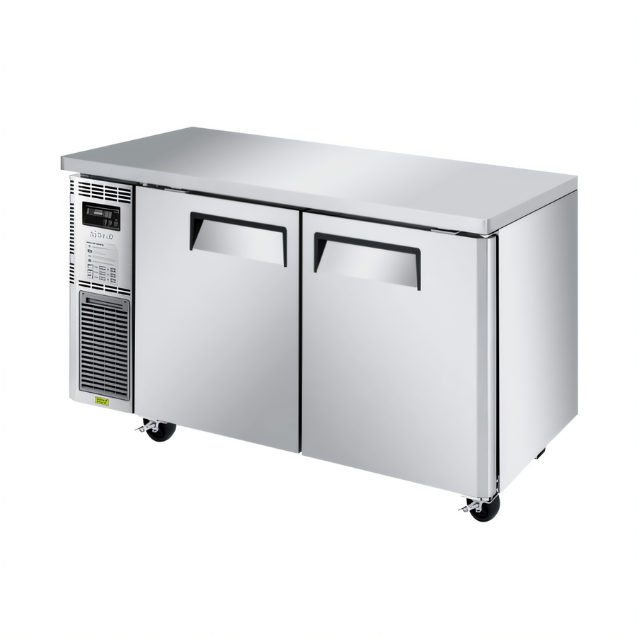 Product image #1 for Turbo Air J Series Narrow Side-Mount Undercounter Freezer, 11.31 Cu. Ft., 2-Section, 2 Stainless Steel Doors