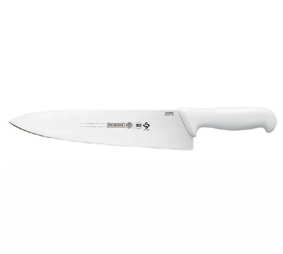 Product image #1 for Mundial PRO Series 10-Inch Wide Stiff Cook's Knife with High-Carbon Steel Blade and White Sanitized Polypropylene Handle