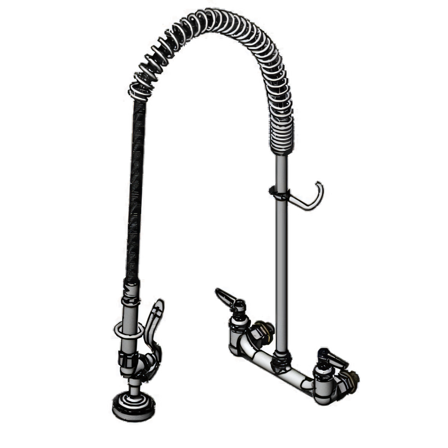 Product image #1 for EasyInstall 8-Inch Wall-Mount Pre-Rinse Unit with Lever Handles and 18-Inch Riser