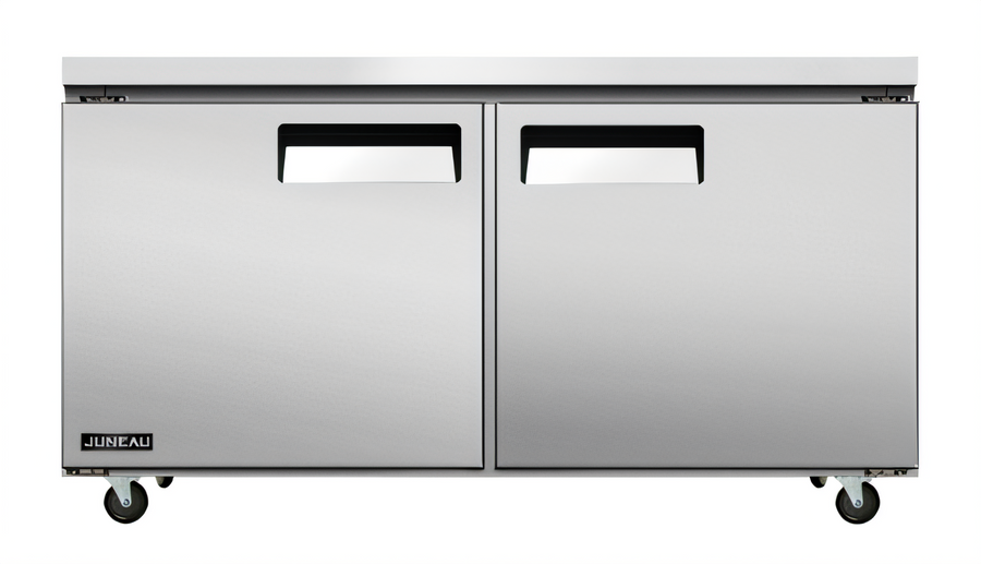 Product image #1 for Juneau 2-Section Undercounter Reach-In Freezer, 60 Inch Wide, 8.9 Cu. Ft., Solid Doors