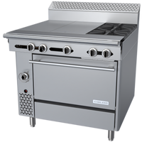 Garland Cuisine Series Heavy Duty 36-Inch Natural Gas Range with 2 Open Burners, 2 Hot Tops, and Standard Oven