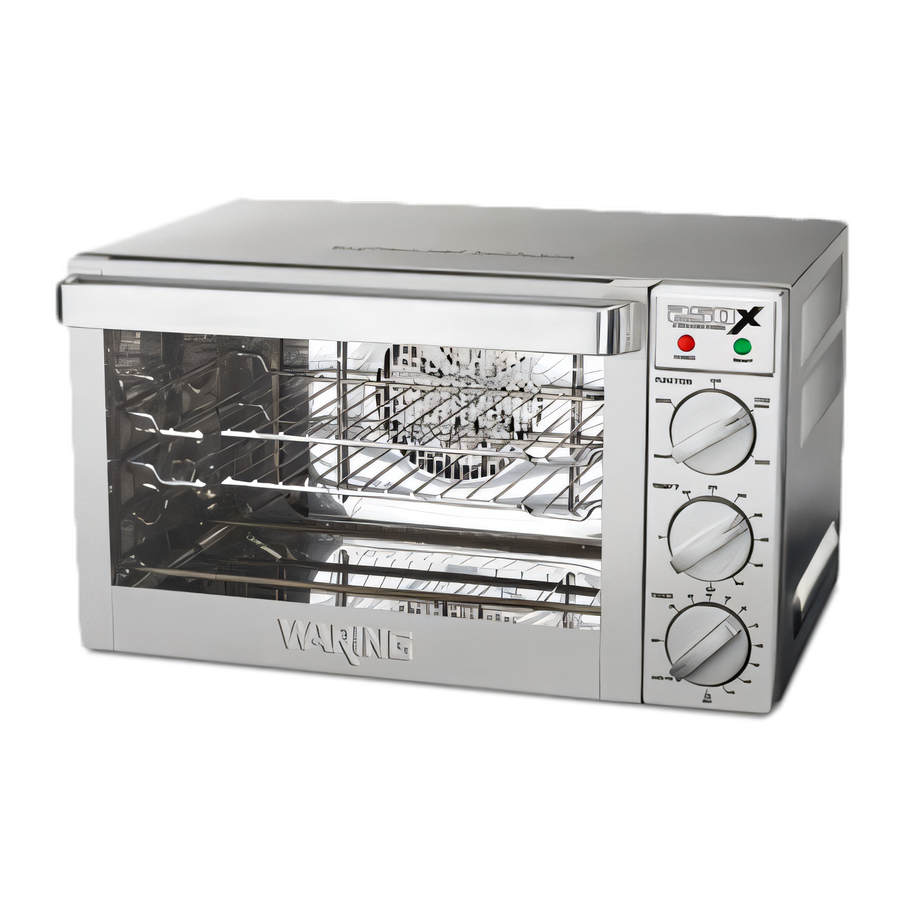 Product image #1 for Waring Quarter-Size Countertop Electric Convection Oven, 3-Pan Capacity, Brushed Stainless Steel, 120V