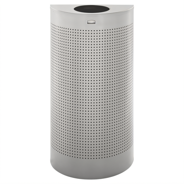 Product image #1 for Silhouette 12-Gallon Half-Round Open-Top Bathroom Trash Can, Stainless Steel