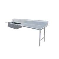 120-Inch Straight Soiled Dish Table with 2 Pre-Rinse Sinks, Right-to-Left Operation, 304 Stainless Steel