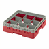 Thumbnail image #2 for Cambro Camrack® Full-Size 9-Compartment Glass Rack with Soft Gray Extender, Red