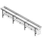 Thumbnail image #1 for Dinex DXIESSW18 18-Foot Stainless Steel Tray Make-Up Conveyor with 2-Inch Nylon Skate Wheels, Non-Powered