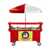 Thumbnail image #2 for Cambro Camcruiser® Hot Red Food Cart with 3 Wells, 3 Rear Compartments, and Umbrella