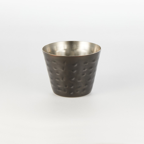 Product image #2 for American Metalcraft 2.5 oz Black Hammered Stainless Steel Round Sauce Cup