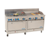 Thumbnail image #1 for Comstock-Castle 72-Inch Commercial Gas Range with 4 Open Burners, 36-Inch Griddle, 12-Inch Char-Broiler, and 2 Ovens