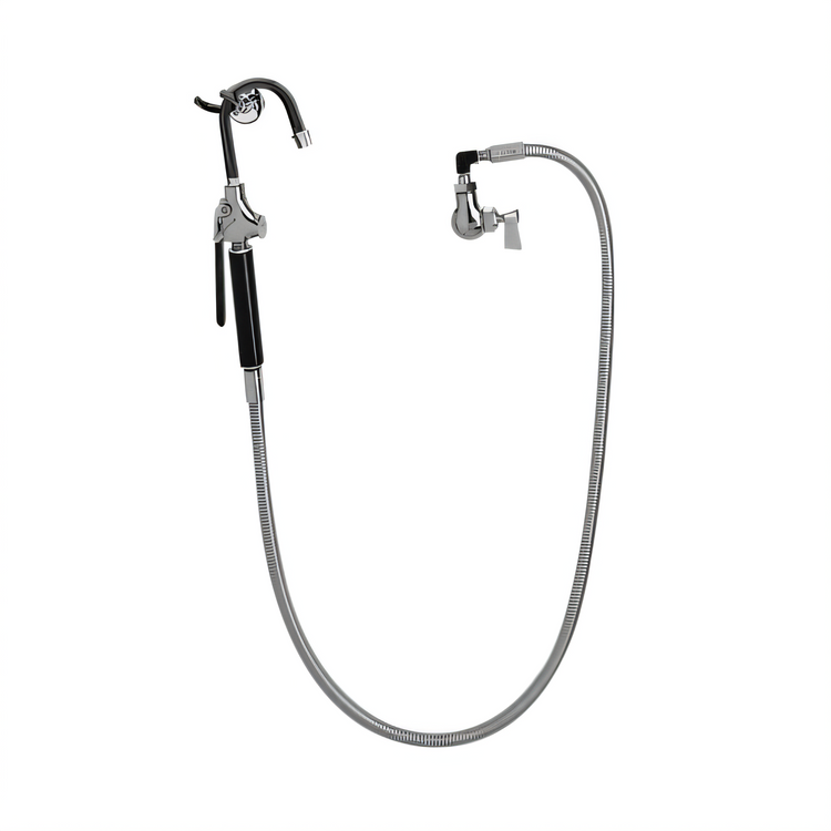 Product image #1 for Fisher Hose-Style Wall-Mount Pot Filler Faucet with 60-Inch Hose, Wall Hook, and 360-Degree Swivel