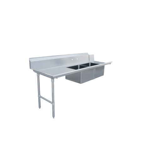 Product image #1 for Straight Soiled Dishtable with Two Pre-Rinse Sinks, Left-to-Right Operation, 84 x 30 x 44 Inches, 304 Stainless Steel