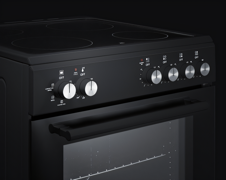 Product image #1 for Summit Appliance 24-Inch Black Smooth-Top Electric Convection Range with Ceramic Glass Cooktop