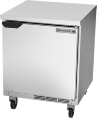 Beverage Air WTR27HC-FLT One-Section 27-Inch Worktop Refrigerator with Solid Door and Flat Top