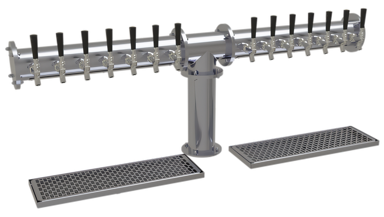 Product image #1 for Glastender 14-Faucet Countertop Pipe Tee Glycol-Cooled Draft Dispensing Tower