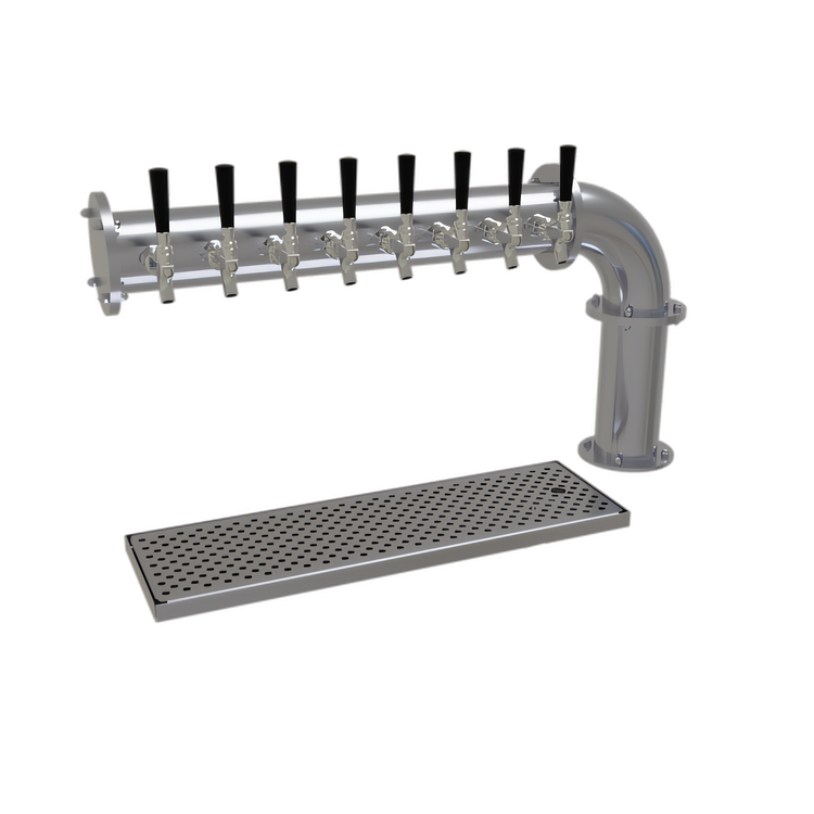 Product image #1 for Pipe Cantilever Countertop Air-Cooled Draft Dispensing Tower with 8 Stainless Steel Faucets