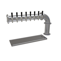 Pipe Cantilever Countertop Air-Cooled Draft Dispensing Tower with 8 Stainless Steel Faucets