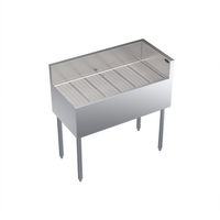 Krowne Royal Series Freestanding Stainless Steel Underbar Corner Drainboard, 36 x 19 Inch, Right End Return
