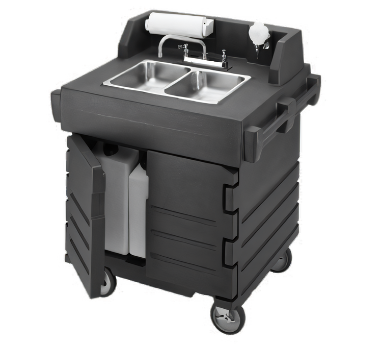 Product image #2 for Cambro CamKiosk® Mobile 2-Compartment Hand Sink Cart with Fresh Water and Refuse Tanks