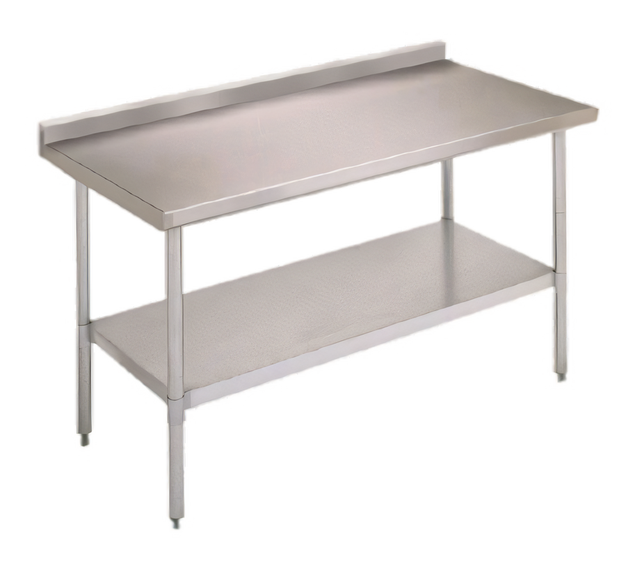 Product image #1 for John Boos Stallion Economy Work Table with 18/430 Stainless Steel Top and 5-Inch Backsplash, 84 x 24 Inches